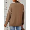 image:imageDokotoo Womens Oversized Cardigan Sweaters Casual Coats Long Sleeve Button Front Stripes Trim Fall OutfitsCamel