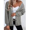 image:imageDokotoo Womens Oversized Cardigan Sweaters Casual Coats Long Sleeve Button Front Stripes Trim Fall OutfitsGray