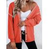 image:imageDokotoo Womens Oversized Cardigan Sweaters Casual Coats Long Sleeve Button Front Stripes Trim Fall OutfitsOrange