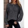 image:imageDokotoo Womens Oversized Cozy Sweaters 2025 Long Sleeve Waffle Knit Casual Chunky Pullover Sweater Winter ClothesBlack