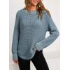 image:imageDokotoo Womens Oversized Cozy Sweaters 2025 Long Sleeve Waffle Knit Casual Chunky Pullover Sweater Winter ClothesBlue