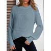 image:imageDokotoo Womens Oversized Cozy Sweaters 2025 Long Sleeve Waffle Knit Casual Chunky Pullover Sweater Winter ClothesBlue