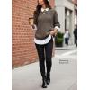 image:imageDokotoo Womens Oversized Cozy Sweaters 2025 Long Sleeve Waffle Knit Casual Chunky Pullover Sweater Winter ClothesDark Brown