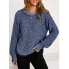 image:imageDokotoo Womens Oversized Cozy Sweaters 2025 Long Sleeve Waffle Knit Casual Chunky Pullover Sweater Winter ClothesNavy Blue