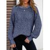 image:imageDokotoo Womens Oversized Cozy Sweaters 2025 Long Sleeve Waffle Knit Casual Chunky Pullover Sweater Winter ClothesNavy Blue