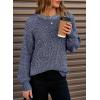 image:imageDokotoo Womens Oversized Cozy Sweaters 2025 Long Sleeve Waffle Knit Casual Chunky Pullover Sweater Winter ClothesNavy Blue