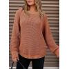 image:imageDokotoo Womens Oversized Cozy Sweaters 2025 Long Sleeve Waffle Knit Casual Chunky Pullover Sweater Winter ClothesOrange