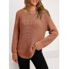 image:imageDokotoo Womens Oversized Cozy Sweaters 2025 Long Sleeve Waffle Knit Casual Chunky Pullover Sweater Winter ClothesOrange