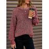 image:imageDokotoo Womens Oversized Cozy Sweaters 2025 Long Sleeve Waffle Knit Casual Chunky Pullover Sweater Winter ClothesRed Dahlia