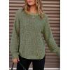 image:imageDokotoo Womens Oversized Cozy Sweaters 2025 Long Sleeve Waffle Knit Casual Chunky Pullover Sweater Winter ClothesVineyard Green
