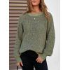 image:imageDokotoo Womens Oversized Cozy Sweaters 2025 Long Sleeve Waffle Knit Casual Chunky Pullover Sweater Winter ClothesVineyard Green