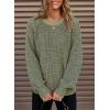 image:imageDokotoo Womens Oversized Cozy Sweaters 2025 Long Sleeve Waffle Knit Casual Chunky Pullover Sweater Winter ClothesVineyard Green