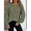 image:imageDokotoo Womens Oversized Cozy Sweaters 2025 Long Sleeve Waffle Knit Casual Chunky Pullover Sweater Winter ClothesVineyard Green