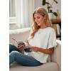 image:imageDokotoo Womens Short Sleeve Sweaters Tops Oversized Summer Casual Ruffled Hem Knit Pullover Cute Solid Color Crochet BlousesWhite