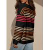 image:imageDokotoo Womens Striped Casual Sweaters 2025 Fall Trendy Loose Fit Knit Pullover TopsBlack