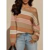 image:imageDokotoo Womens Striped Casual Sweaters 2025 Fall Trendy Loose Fit Knit Pullover TopsDesert Palm