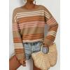 image:imageDokotoo Womens Striped Casual Sweaters 2025 Fall Trendy Loose Fit Knit Pullover TopsDesert Palm