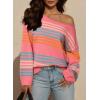image:imageDokotoo Womens Striped Casual Sweaters 2025 Fall Trendy Loose Fit Knit Pullover TopsPeach Blossom