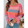 image:imageDokotoo Womens Striped Casual Sweaters 2025 Fall Trendy Loose Fit Knit Pullover TopsPeach Blossom