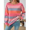 image:imageDokotoo Womens Striped Casual Sweaters 2025 Fall Trendy Loose Fit Knit Pullover TopsPeach Blossom
