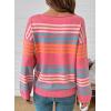 image:imageDokotoo Womens Striped Casual Sweaters 2025 Fall Trendy Loose Fit Knit Pullover TopsPeach Blossom