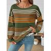 image:imageDokotoo Womens Striped Casual Sweaters 2025 Fall Trendy Loose Fit Knit Pullover TopsVineyard Green