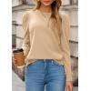 image:imageDokotoo Womens Sweaters 2025 Long Sleeve Crewneck Casual Tops Lightweight Wool Pullover Jumper ShirtsBeige