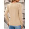 image:imageDokotoo Womens Sweaters 2025 Long Sleeve Crewneck Casual Tops Lightweight Wool Pullover Jumper ShirtsBeige