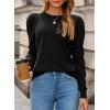 image:imageDokotoo Womens Sweaters 2025 Long Sleeve Crewneck Casual Tops Lightweight Wool Pullover Jumper ShirtsBlack