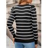 image:imageDokotoo Womens Sweaters 2025 Long Sleeve Crewneck Casual Tops Lightweight Wool Pullover Jumper ShirtsBlack Stripe