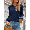 image:imageDokotoo Womens Sweaters 2025 Long Sleeve Crewneck Casual Tops Lightweight Wool Pullover Jumper ShirtsBlue