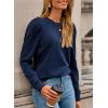 image:imageDokotoo Womens Sweaters 2025 Long Sleeve Crewneck Casual Tops Lightweight Wool Pullover Jumper ShirtsBlue