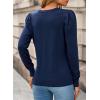 image:imageDokotoo Womens Sweaters 2025 Long Sleeve Crewneck Casual Tops Lightweight Wool Pullover Jumper ShirtsBlue