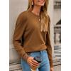 image:imageDokotoo Womens Sweaters 2025 Long Sleeve Crewneck Casual Tops Lightweight Wool Pullover Jumper ShirtsBrown