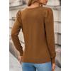 image:imageDokotoo Womens Sweaters 2025 Long Sleeve Crewneck Casual Tops Lightweight Wool Pullover Jumper ShirtsBrown