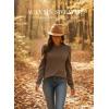 image:imageDokotoo Womens Sweaters 2025 Long Sleeve Crewneck Casual Tops Lightweight Wool Pullover Jumper ShirtsDark Gray