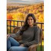 image:imageDokotoo Womens Sweaters 2025 Long Sleeve Crewneck Casual Tops Lightweight Wool Pullover Jumper ShirtsDark Gray