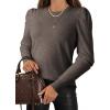 image:imageDokotoo Womens Sweaters 2025 Long Sleeve Crewneck Casual Tops Lightweight Wool Pullover Jumper ShirtsDark Gray