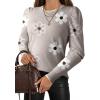 image:imageDokotoo Womens Sweaters 2025 Long Sleeve Crewneck Casual Tops Lightweight Wool Pullover Jumper ShirtsGray