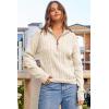 image:imageDokotoo Womens Sweaters 2026 Fall Winter Quarter Zip Casual Ribbed Cable Knit PulloverBeige