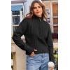 image:imageDokotoo Womens Sweaters 2026 Fall Winter Quarter Zip Casual Ribbed Cable Knit PulloverBlack