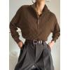 image:imageDokotoo Womens Sweaters 2026 Fall Winter Quarter Zip Casual Ribbed Cable Knit PulloverDesert Palm