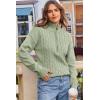 image:imageDokotoo Womens Sweaters 2026 Fall Winter Quarter Zip Casual Ribbed Cable Knit PulloverLaurel Green
