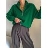 image:imageDokotoo Womens Sweaters 2026 Fall Winter Quarter Zip Casual Ribbed Cable Knit PulloverMist Green