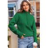 image:imageDokotoo Womens Sweaters 2026 Fall Winter Quarter Zip Casual Ribbed Cable Knit PulloverMist Green