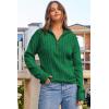 image:imageDokotoo Womens Sweaters 2026 Fall Winter Quarter Zip Casual Ribbed Cable Knit PulloverMist Green