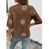 image:imageDokotoo Womens Sweaters Casual Creweck Short Sleeve Cotton Kint Summer Pullover Sweater TopsZ Brown