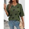 image:imageDokotoo Womens Sweaters Casual Creweck Short Sleeve Cotton Kint Summer Pullover Sweater TopsZ Green