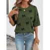 image:imageDokotoo Womens Sweaters Casual Creweck Short Sleeve Cotton Kint Summer Pullover Sweater TopsZ Green