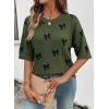 image:imageDokotoo Womens Sweaters Casual Creweck Short Sleeve Cotton Kint Summer Pullover Sweater TopsZ Green